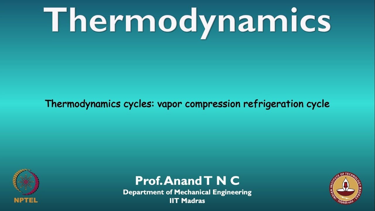 mod12lec88 - Thermodynamics cycles: vapor compression refrigeration cycle