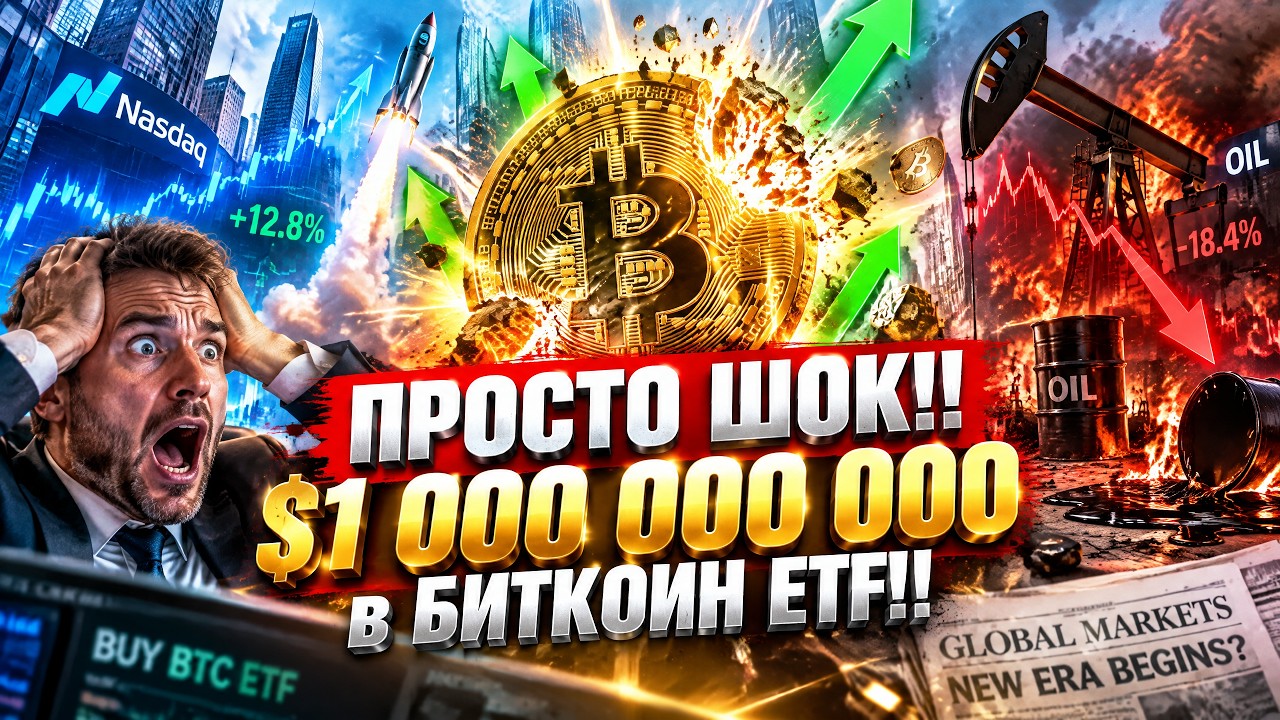 ПРОСТО ШОК!! $1 000 000 000 в БИТКОИН ETF!! Nasdaq взлетел, нефть рухнула &mdash; что происходит?!