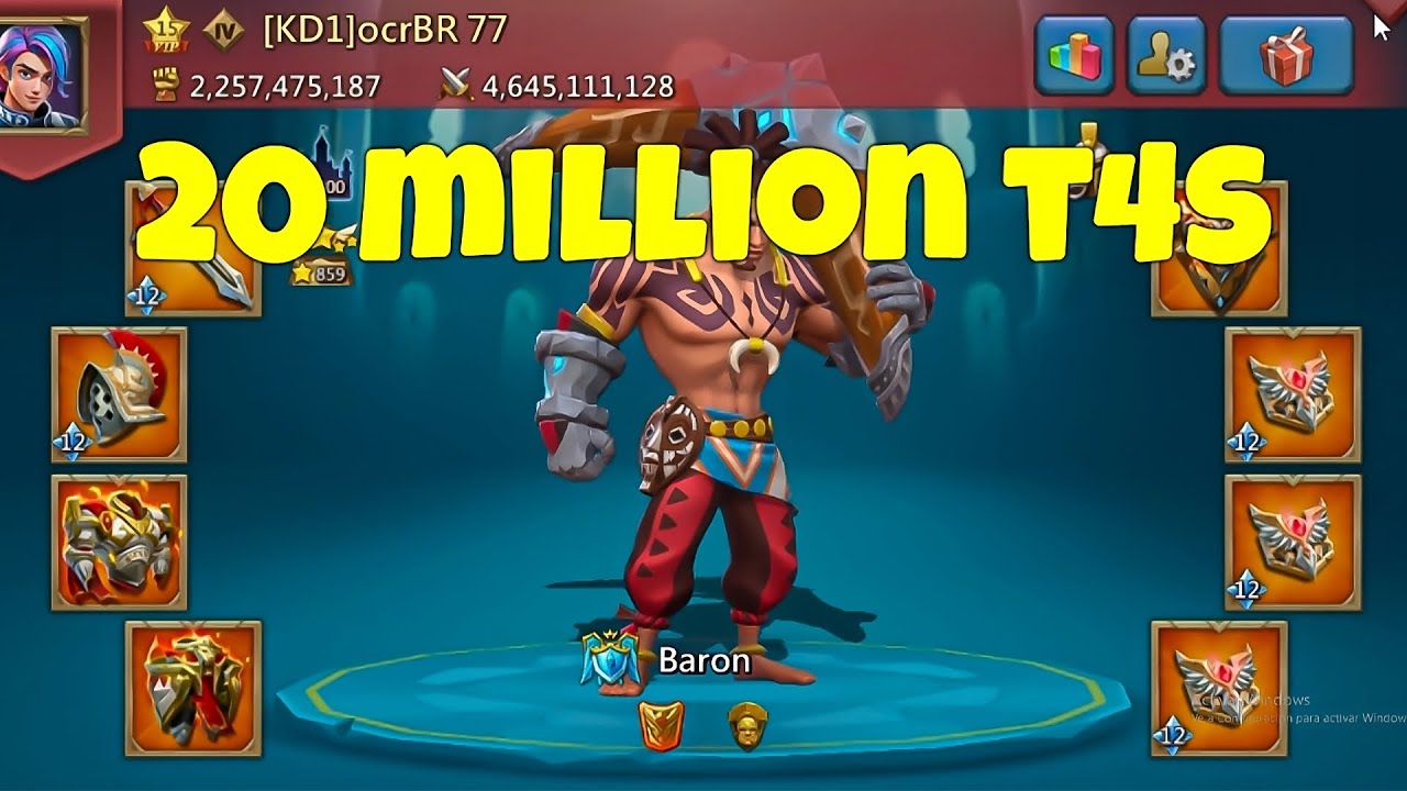 Lords Mobile - Big hits from 3 emperor account. Troops disappearing fast. 20m pure t4 is crazy!