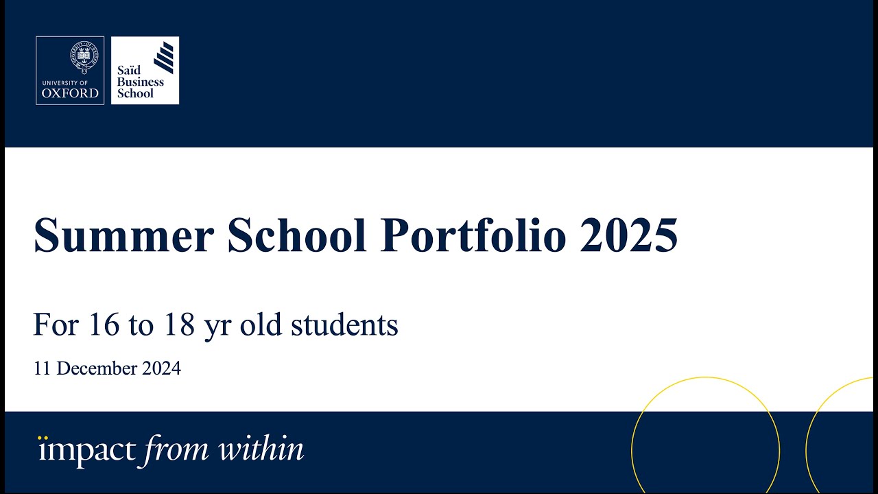 Inspiring young Changemakers: Summer School Programmes at Oxford University