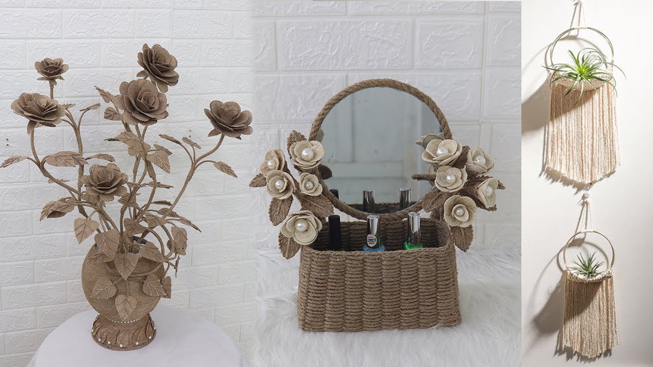 5 Jute craft ideas | Home decorating ideas handmade 2021
