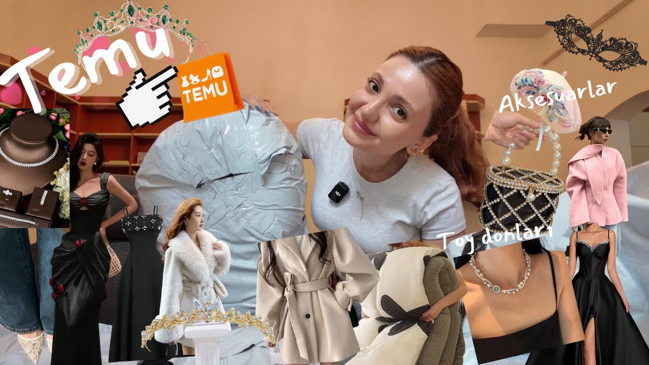 TEMUDAN ATELYELƏRDƏ SATILAN TOY PALTARLARI ALDIM😳 600 MANATLIQ KARQO🛍️AKSEUSARLAR💍 TEMU💰AYSEL SHAH