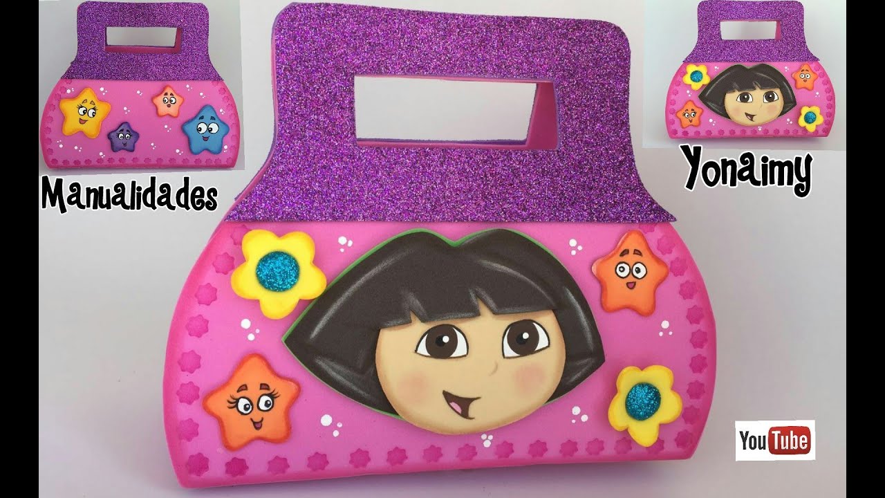 BOLSITAS  DE DORA  CON  FOAMY  PARA DULCEROS O BOLSO DE MANO PARA NIÑAS .