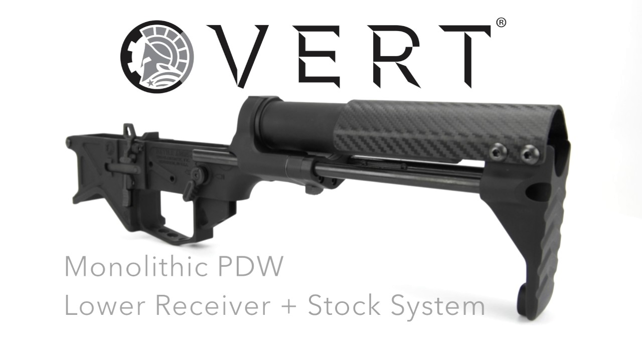 VERT TM PDW Lower - MODEL: BAD-PDW Monolithic PDW Lower Receiver + Stock System