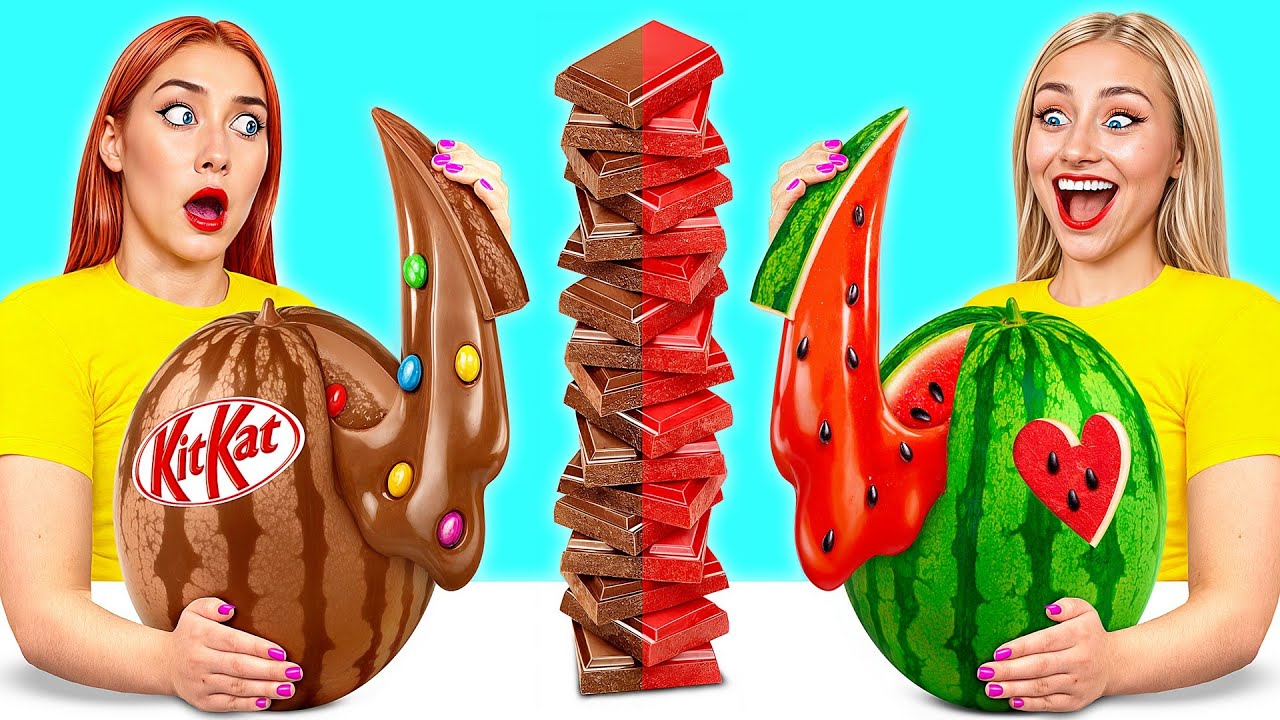 Real Food vs Chocolate Food Challenge | Funny Moments by Choco DO