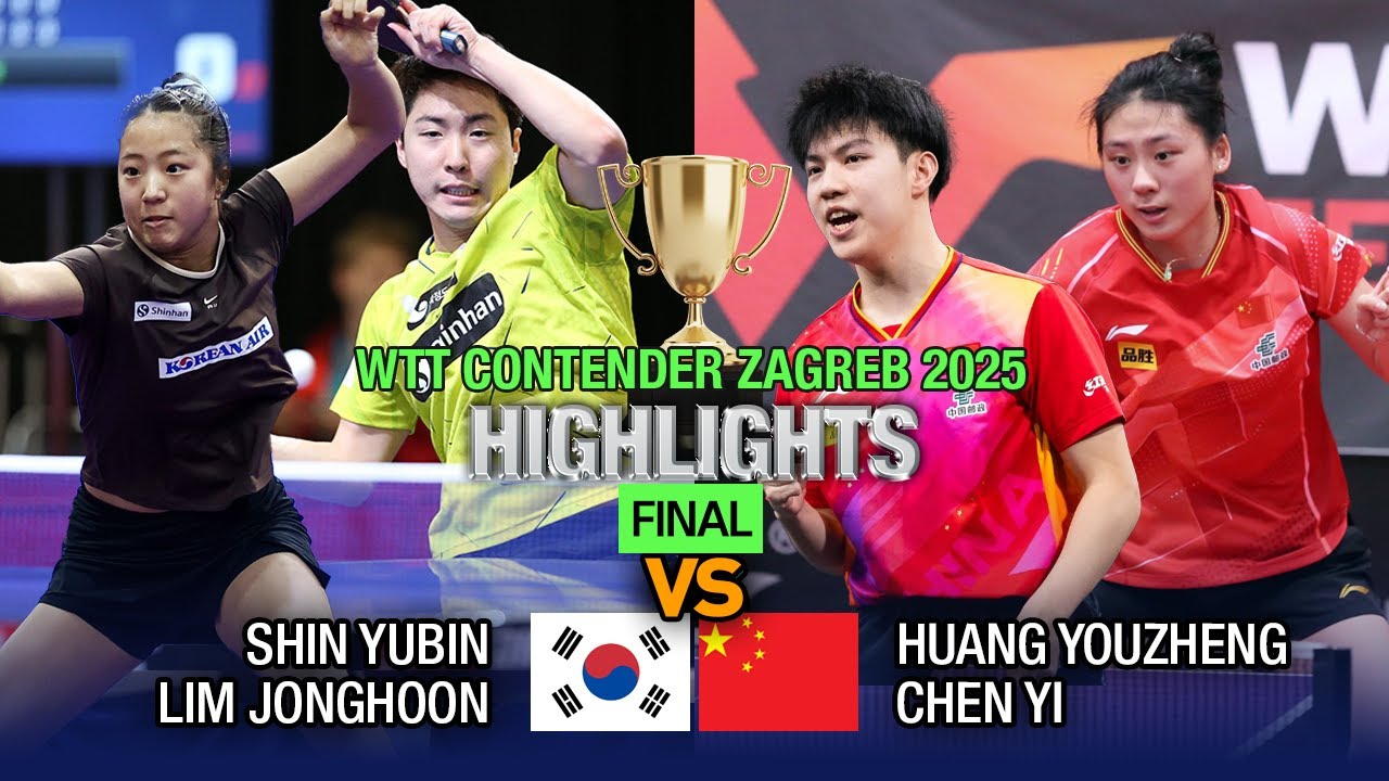 결승 2025 컨텐더 자그레브 혼합복식 신유빈/임종훈(대한민국) vs 황유정/첸이(중국)
