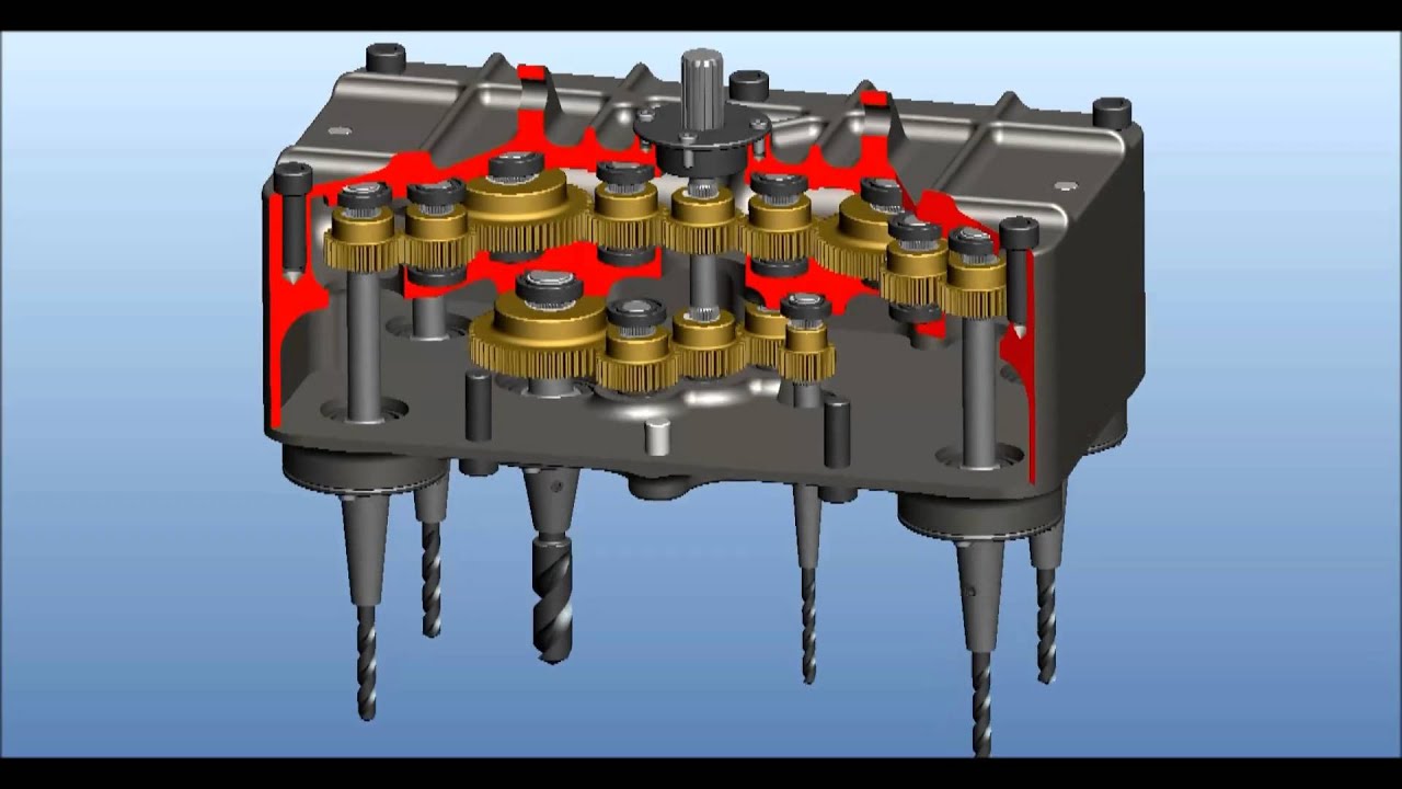 Pro/E WF5 Two Levels Drill Head assembly and animation.rmvb