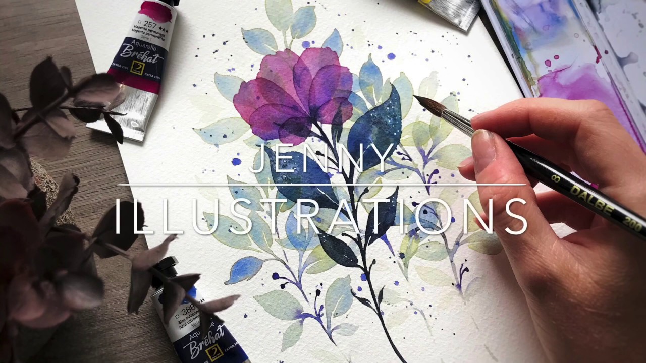 Aquarelle florale, technique de la transparence