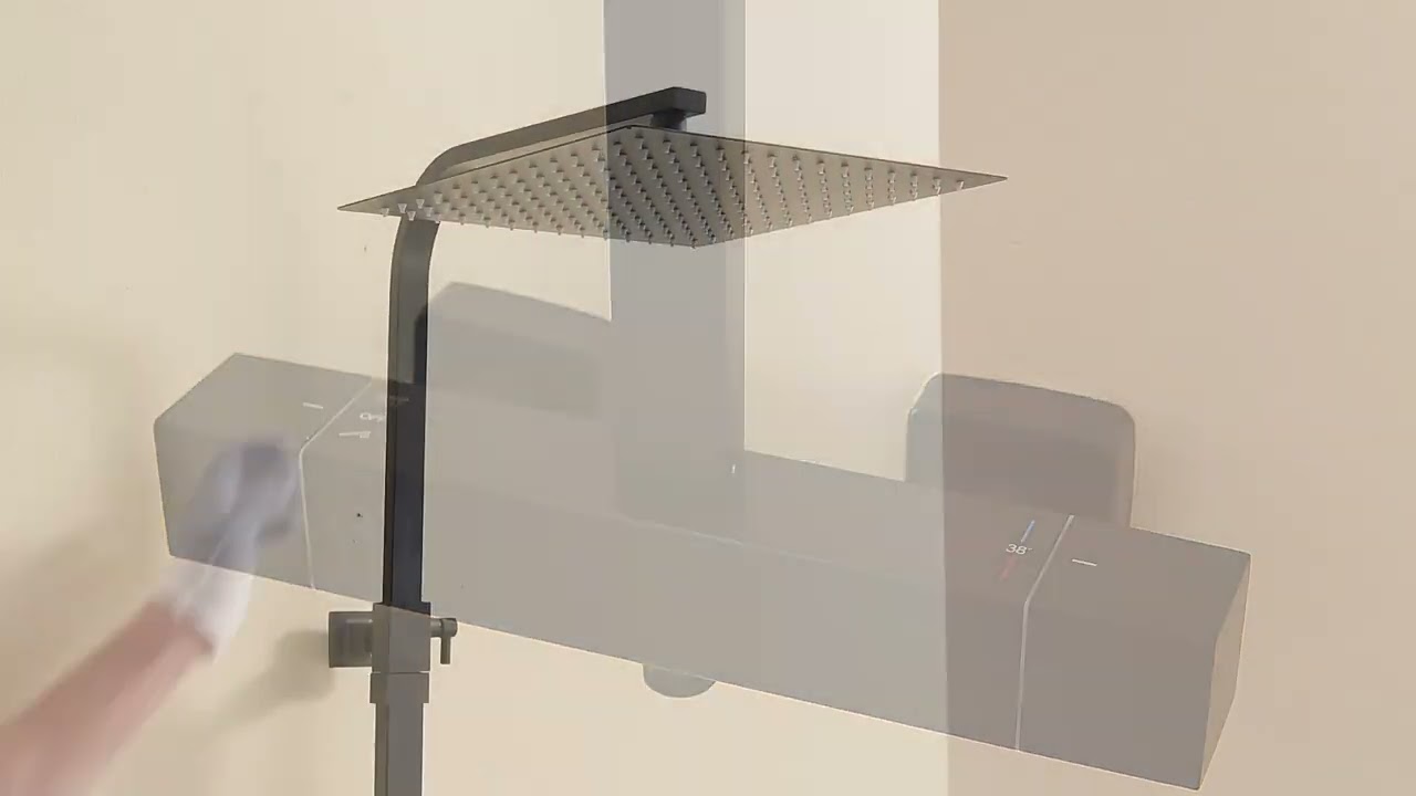 Homelody Duschsystem Schwarz Eckig Installation | Montageanleitung Schritt für Schritt