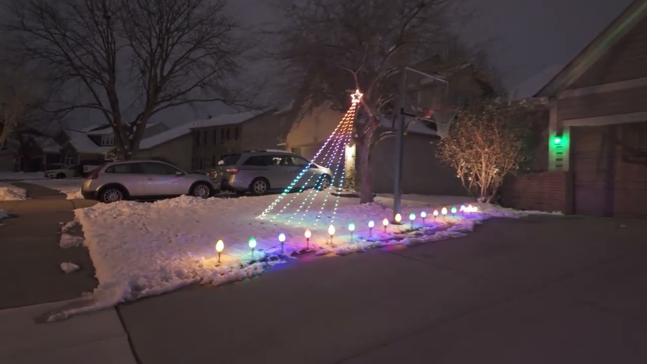 A peaceful nighttime walk surrounded by glowing Christmas lights, one hour long walk.