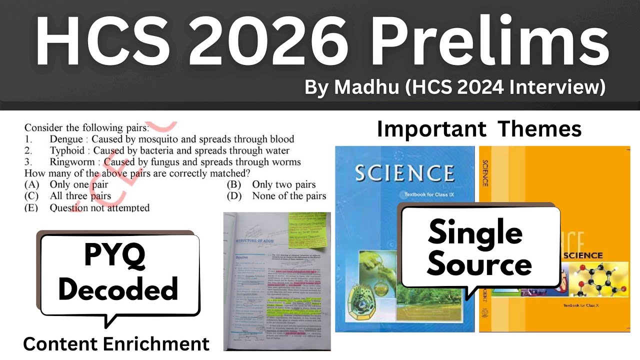 HCS 2026 Prelims Series| part -2 | Content Enrichment through PYQs | HCS Science 