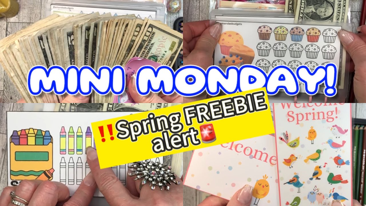 MINI MONDAY SAVINGS CHALLENGES! ‼️FREEBIE ALERT‼️🚨 New Spring Freebie, cash envelope stuffing