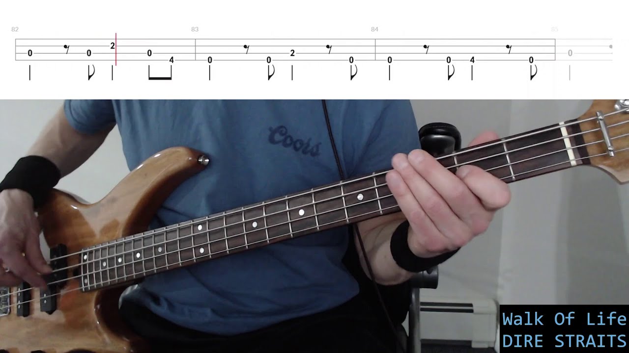 Walk Of Life by Dire Straits - Bass Cover with Tabs Play-Along