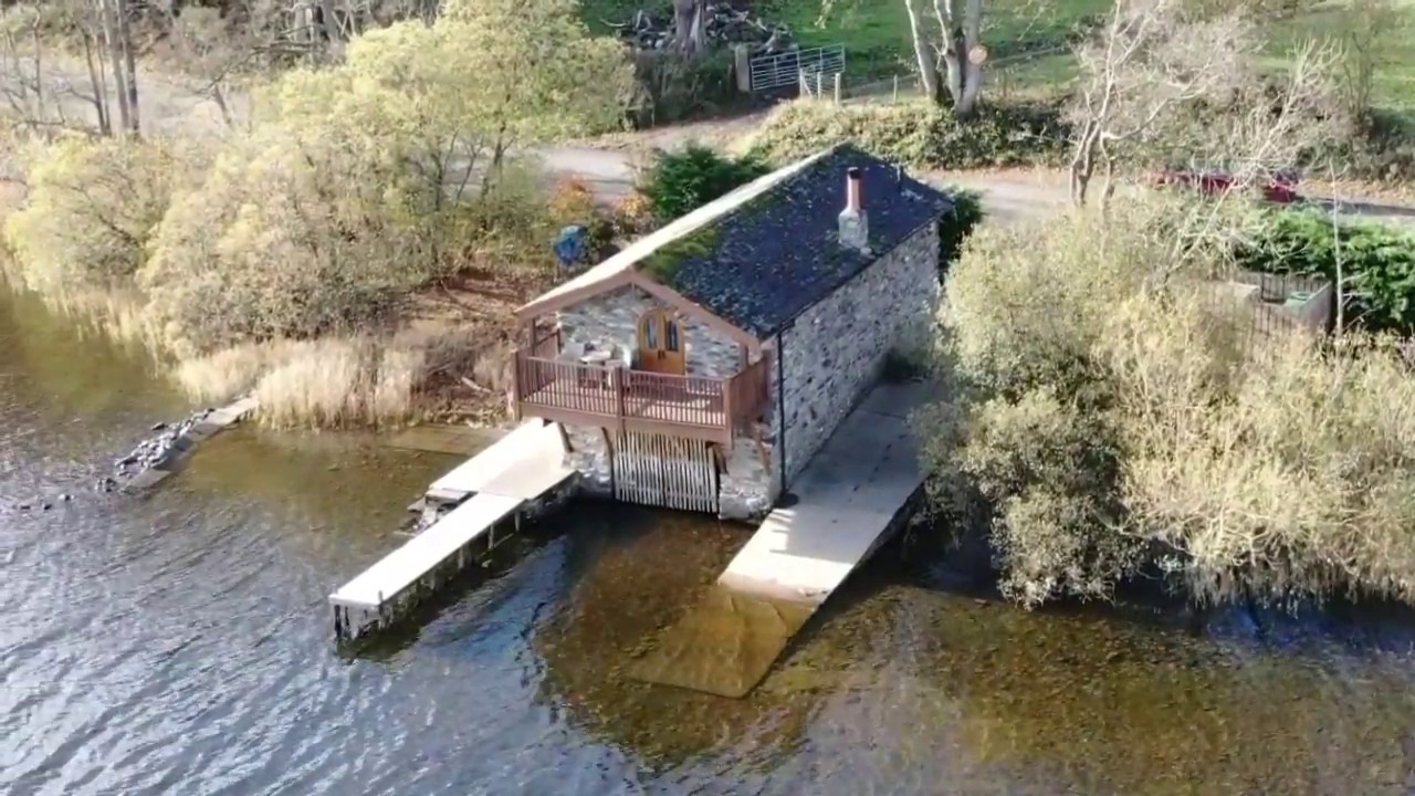 Ullswater By Drone Video 15,The Boat House North Shore.