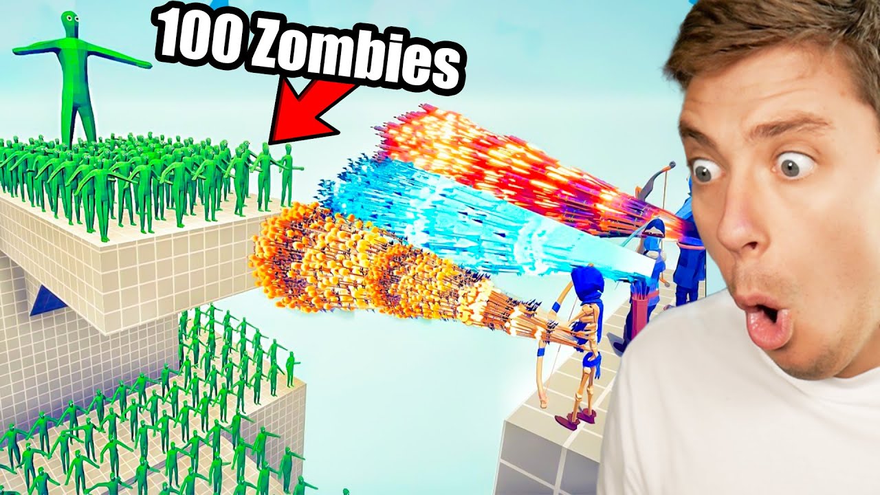 100 Zombie Army vs Every Three TABS gods