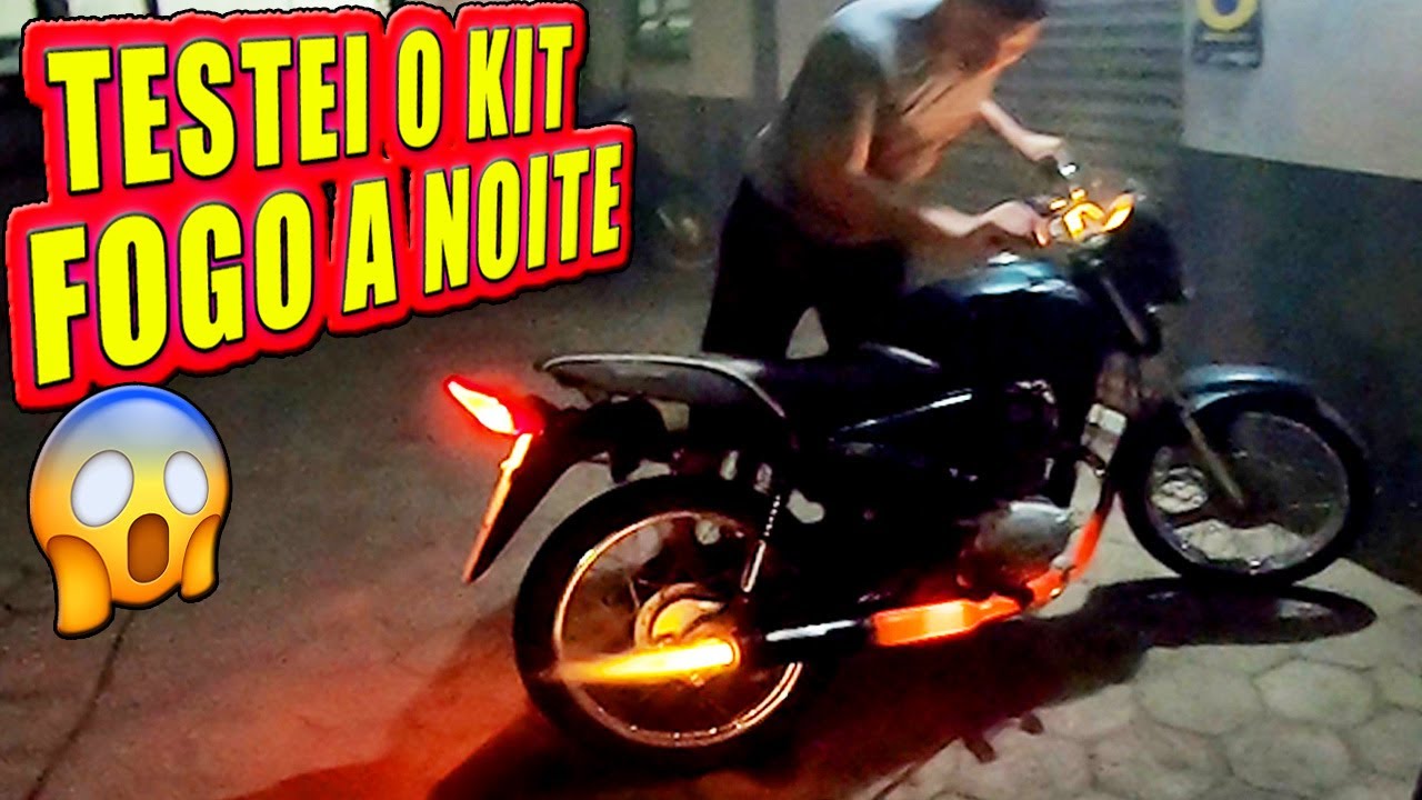TESTEI o KIT FOGO a NOITE na TITAN 150 - Parece Turbo