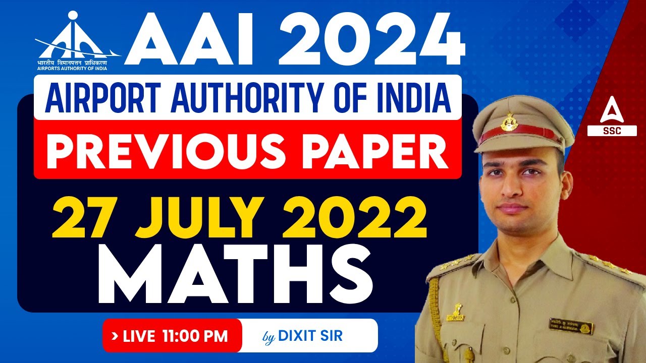 AAI Junior Executive Maths Previous Paper | AAI JE Maths By Dixit Sir