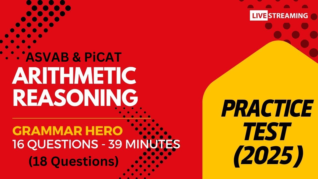 Grammar Hero's Arithmetic Reasoning Practice Test for the ASVAB, PiCAT, AFOQT, & OAR #acetheasvab