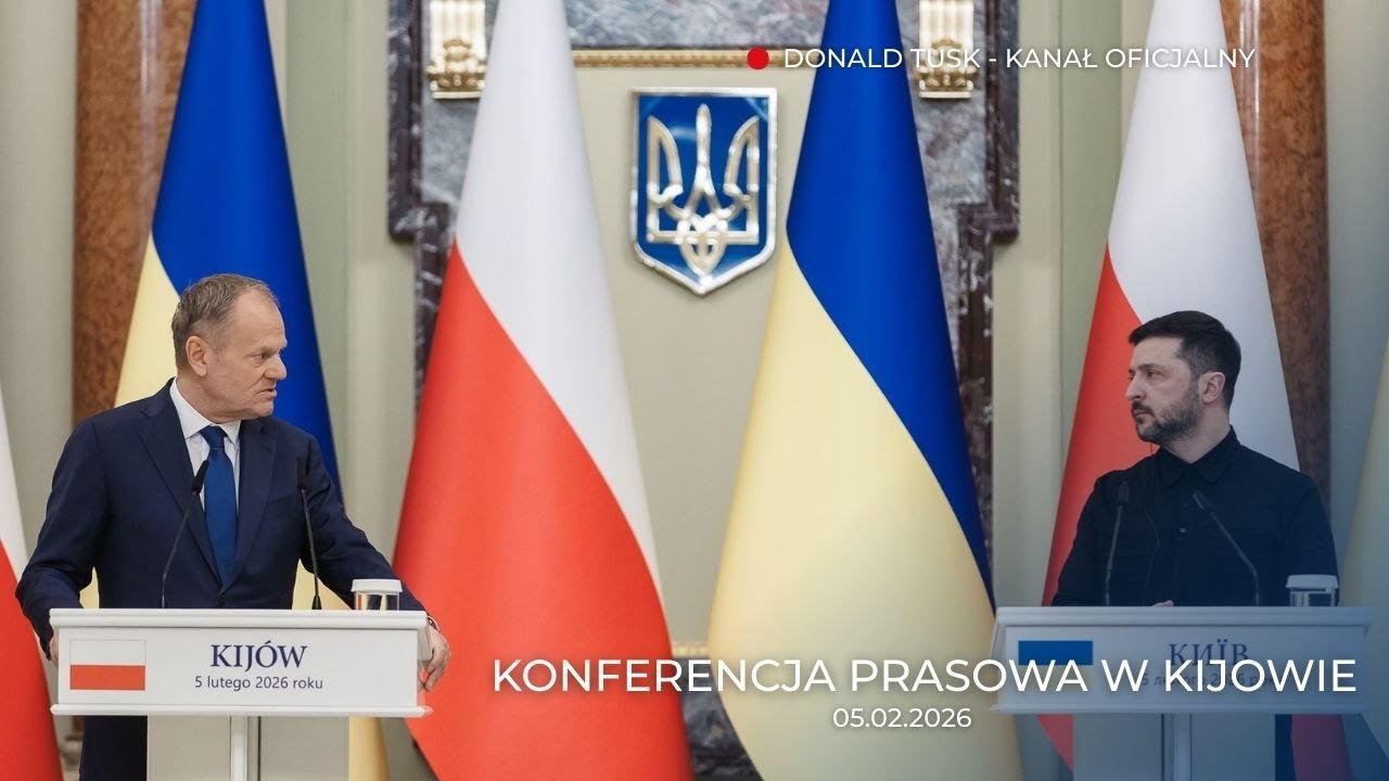 Donald Tusk i Wołodymyr Zełenski: Konferencja prasowa, Kijów, 05.02.2026