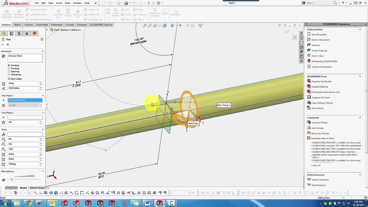 SOLIDWORKS - Equation Driven Flex Feature