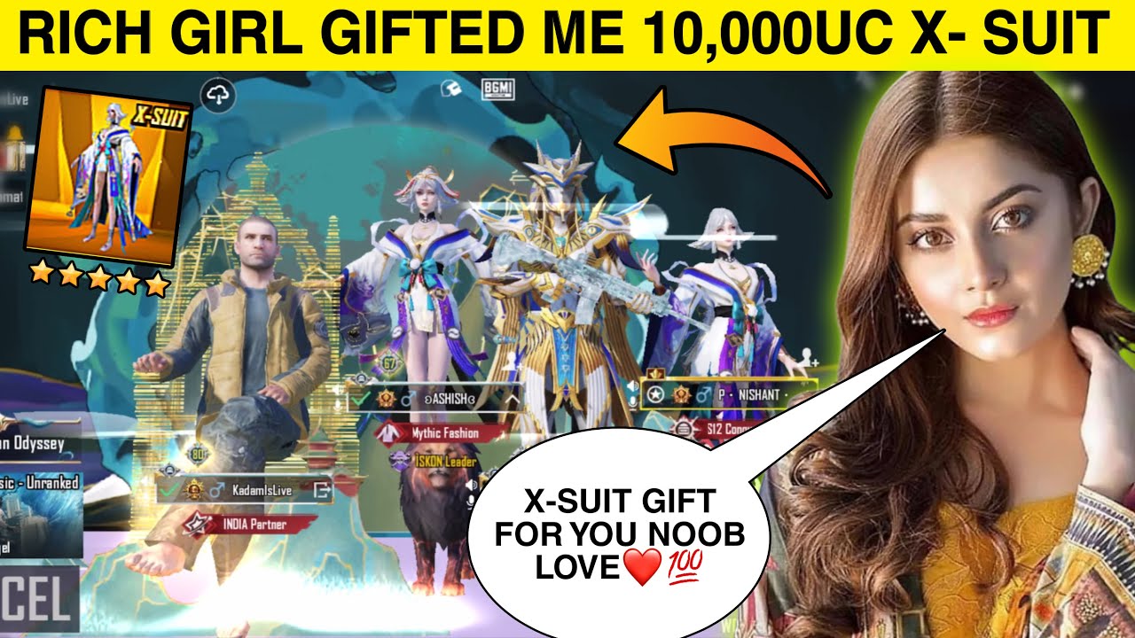 Random Rich Girl Gifted Me 10,000 Uc X-SUIT😍 She Got Shocked💀 After Seeing My Inventory & Gameplay