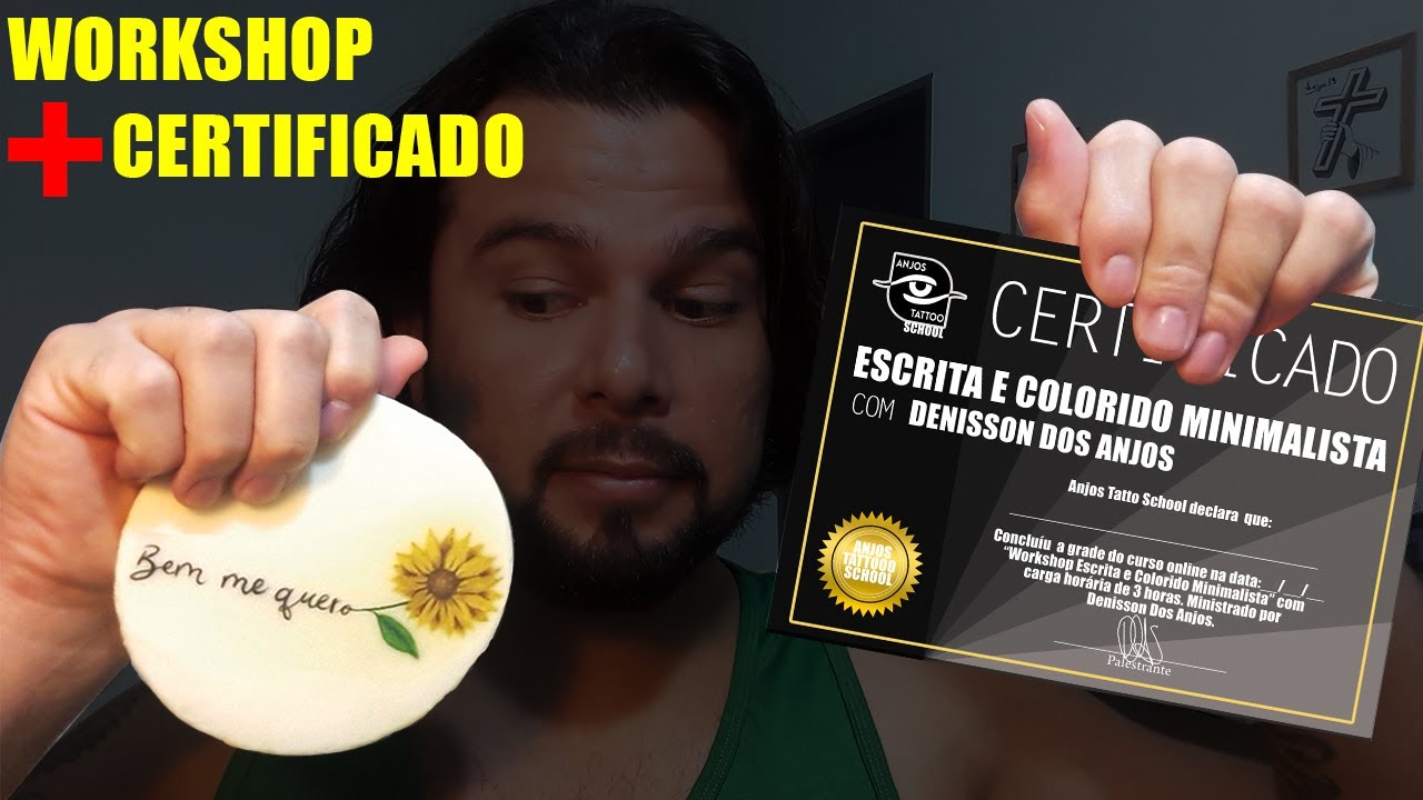 Workshop Tatuagem. Escrita e Colorido Minimalista + Certificado