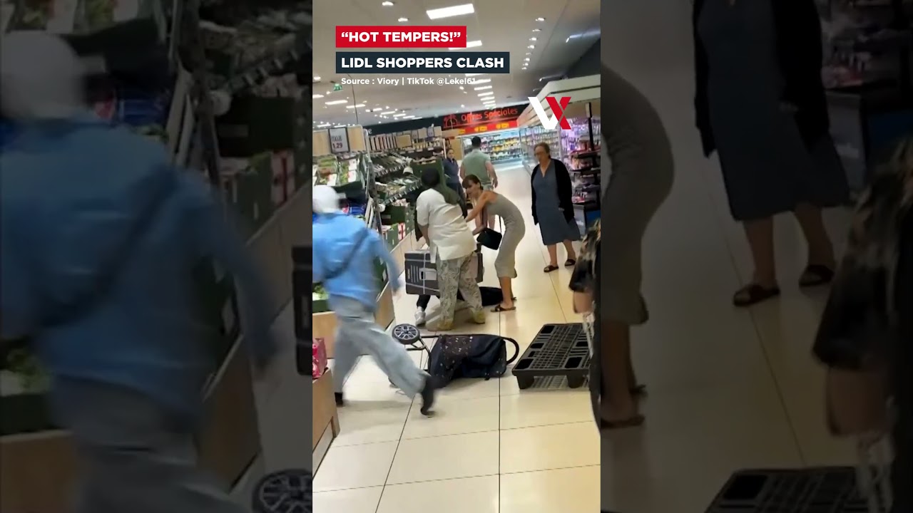 France Heatwave Chaos | Shoppers Fight Over Bargain Air Conditioners at Lidl | VERTEX