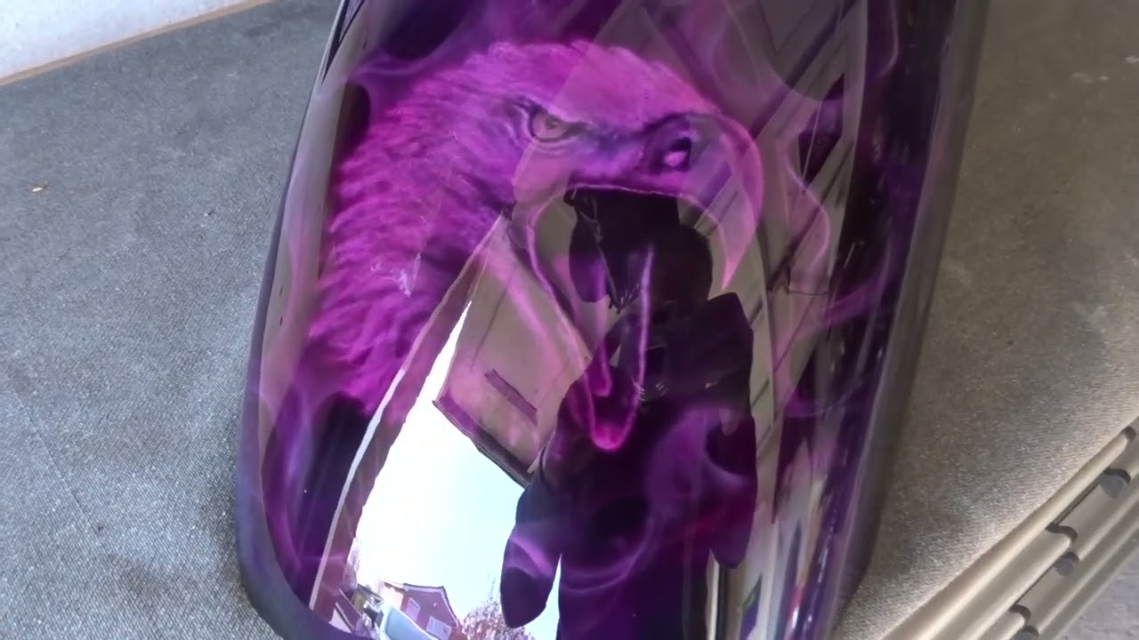 Airbrush Harley Davidson Eagles and flames part 2