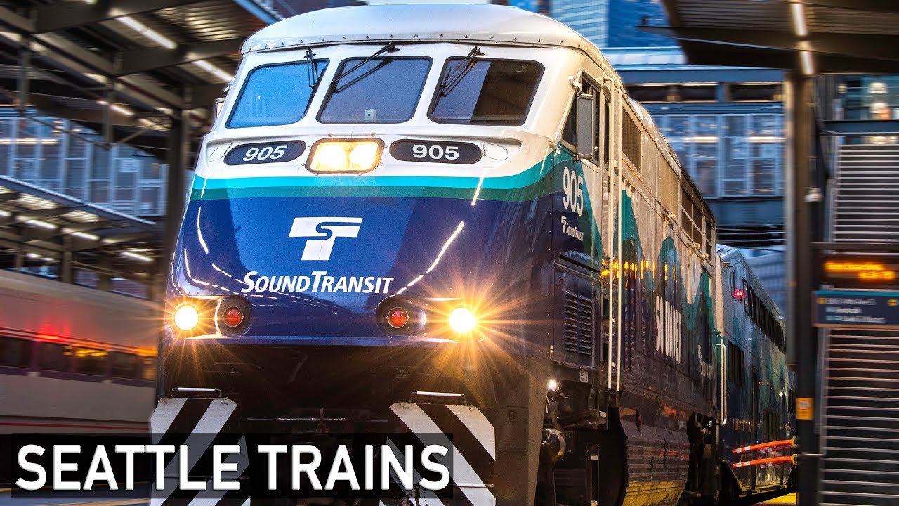 Evening Rush Hour Trains at Seattle's King Street Station