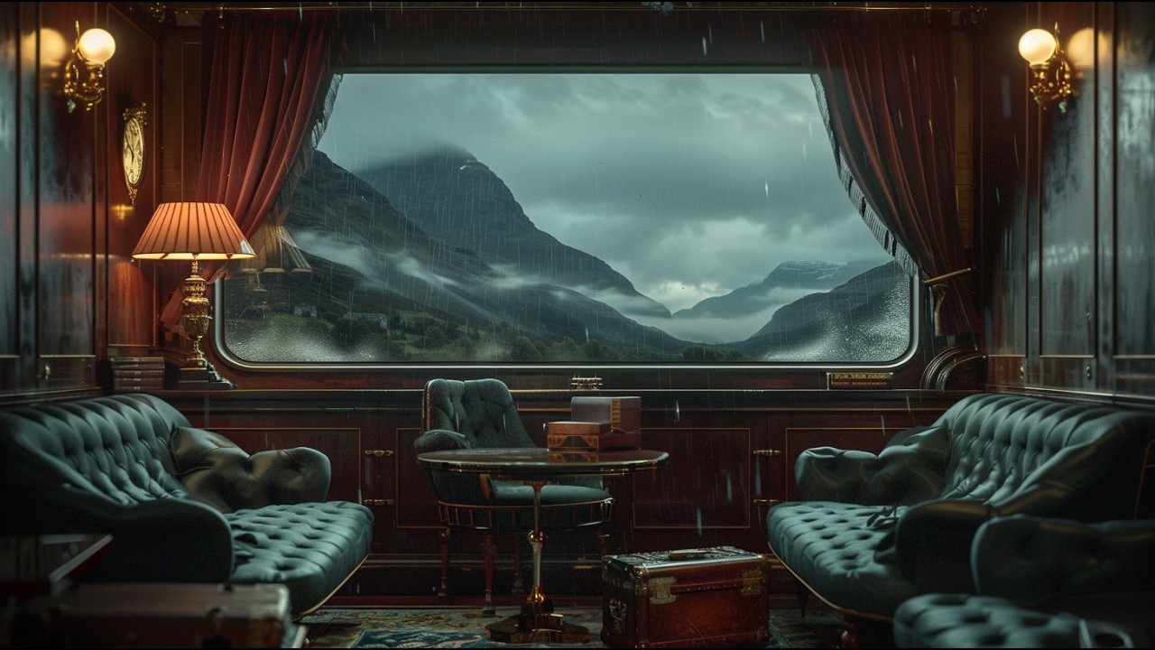 Cozy Vintage Train Ride in the Rain 🚂 Sleep, Study & Focus Ambience (1 Hour)