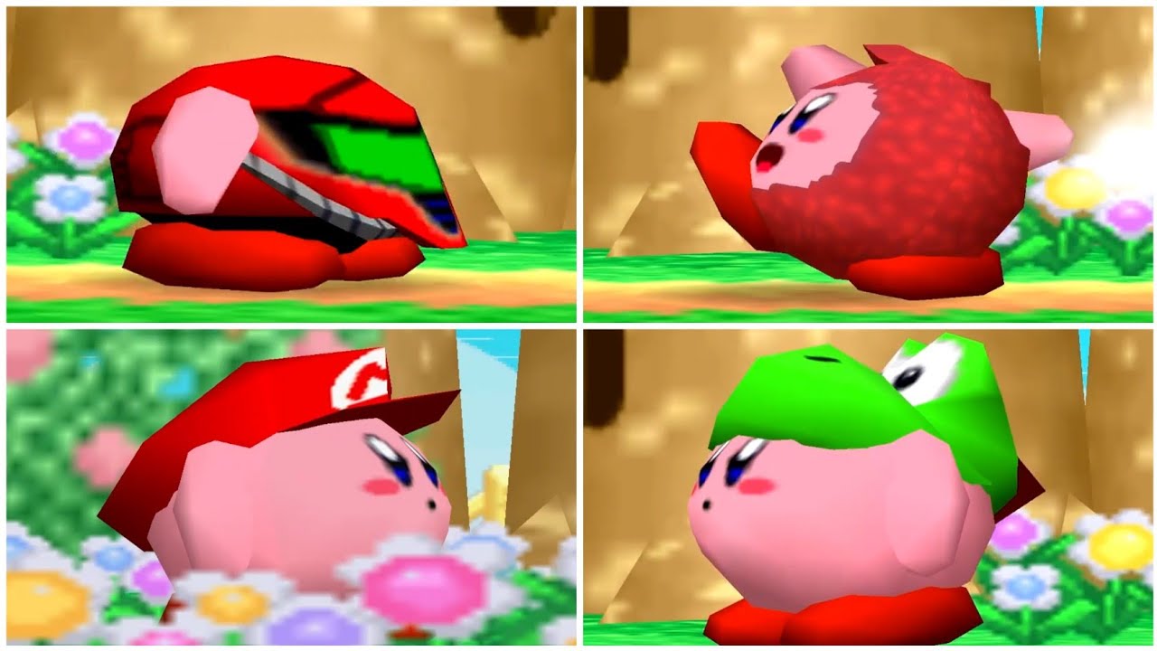 Super Smash Bros N64   All Kirby Hats
