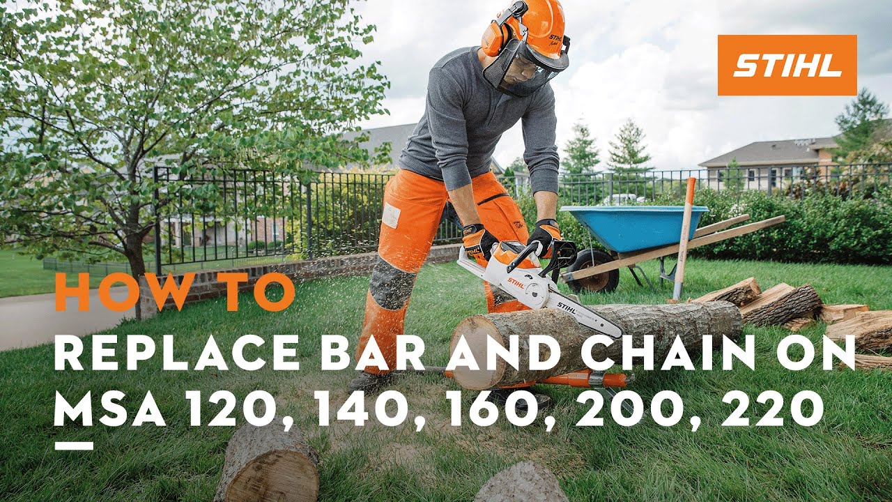 How to Replace Bar and Chain on MSA 120, 140, 160, 200, 220 | STIHL Tutorial