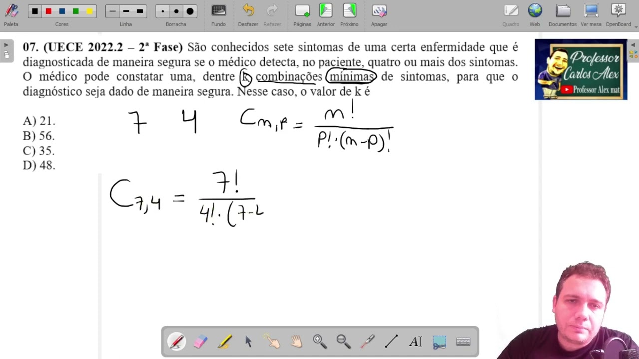 (UECE 2022.2 – 2ª Fase) São conhecidos sete sintomas de uma certa enfermidade que é diagnosticada