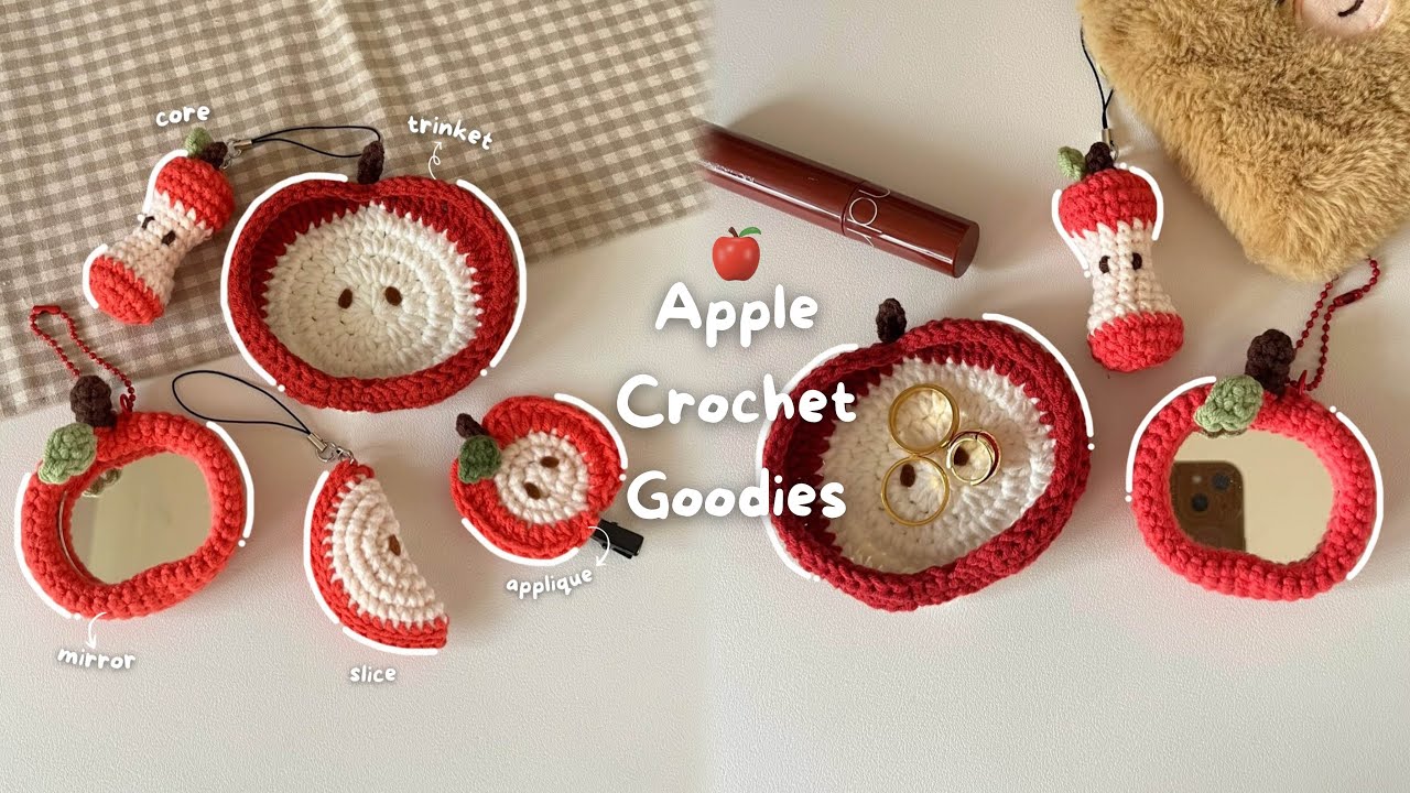 🍎Apple Crochet Goodies | How to make your own diy Apple charms *step by step tutorial