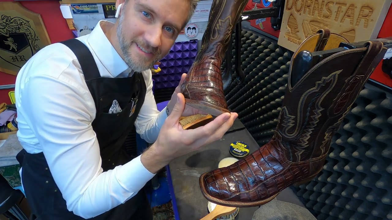 TWO PAIRS OF LUCCHESE WESTERN BOOTS  |  ASMR SHOE SHINE