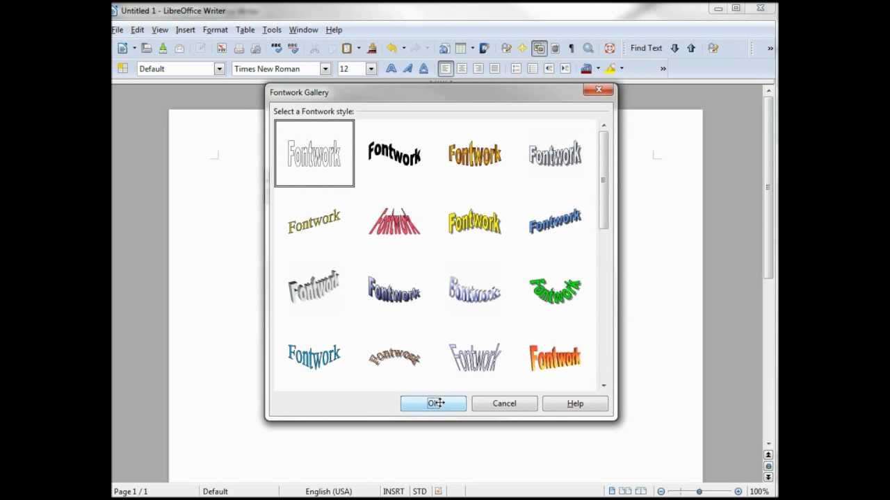 LibreOffice-Writer (80) Fontwork-Part 1
