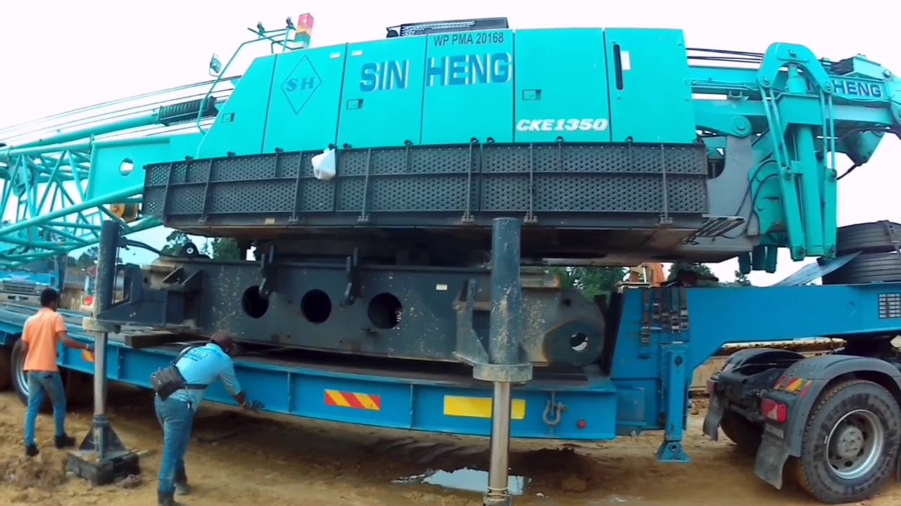 SCANIA G460. POV. Loading KOBELCO CKS1350 onto a Low Loader. Part 47.