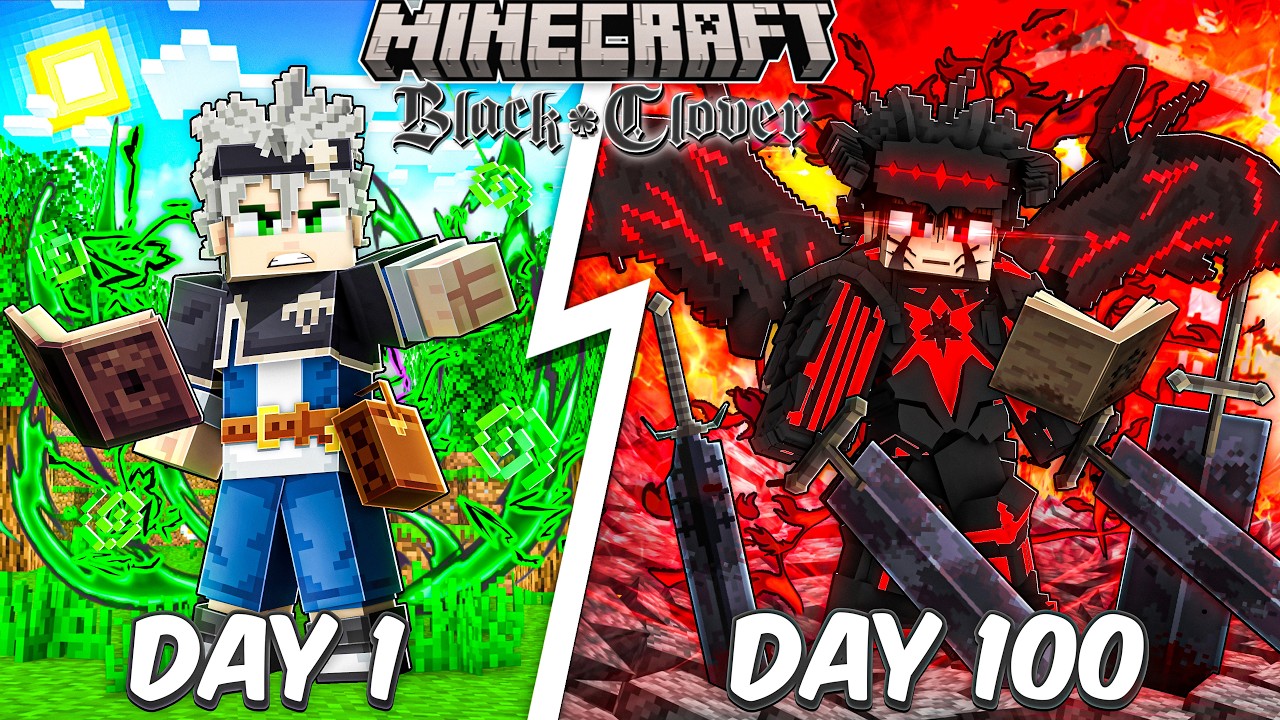I Survived 100 Days as Asta in Black Clover Minecraft...