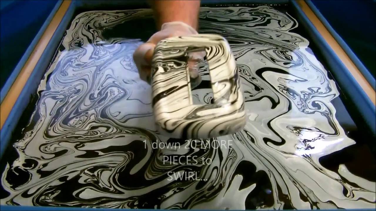 Swirling(Multi Dip Swirling in Metallic Black & White)