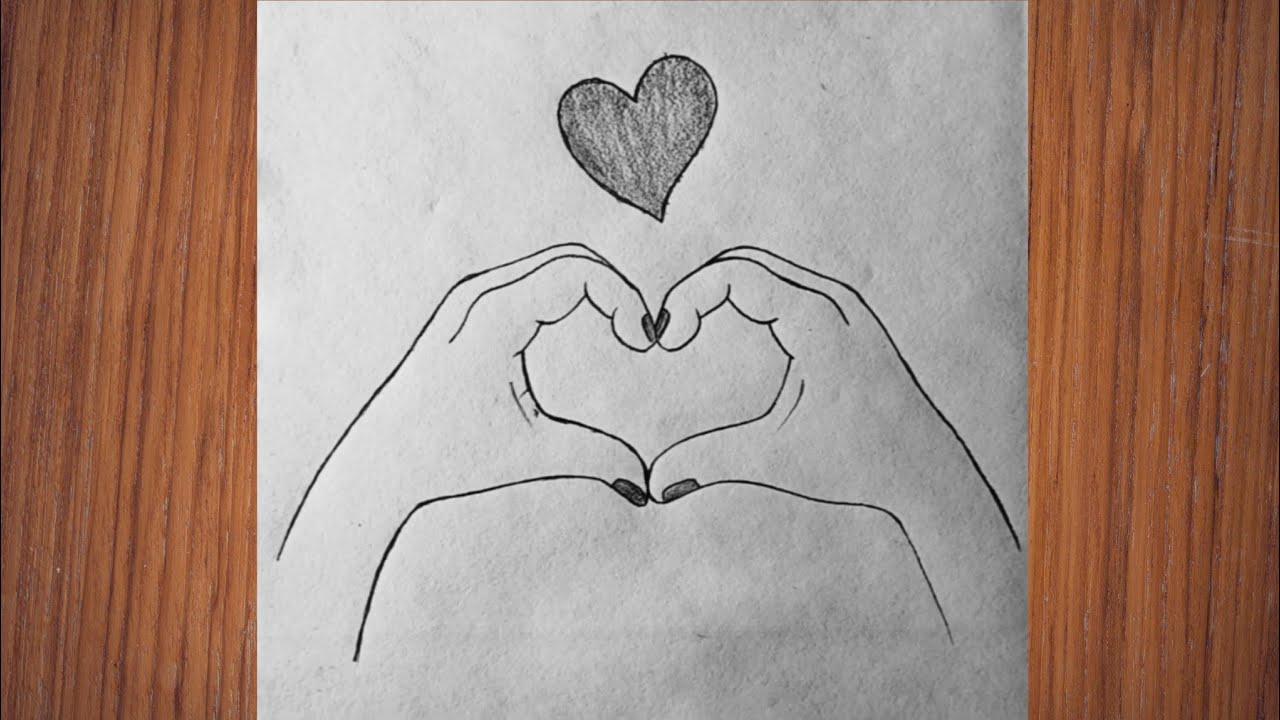 How to draw a hand with heart step by step tutorial for beginners 