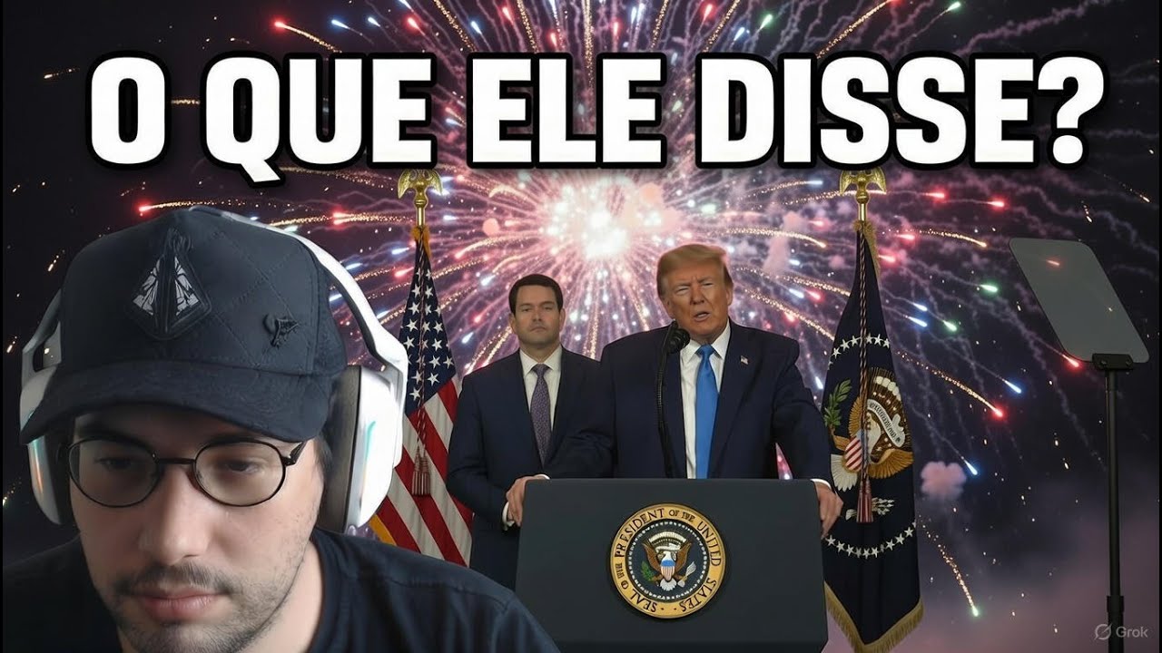 REACT EM LIVE: PRONUNCIAMENTO DO TRUMP E PREVENDO AS PALAVRAS QUE ELE IA USAR NO DISCURSO
