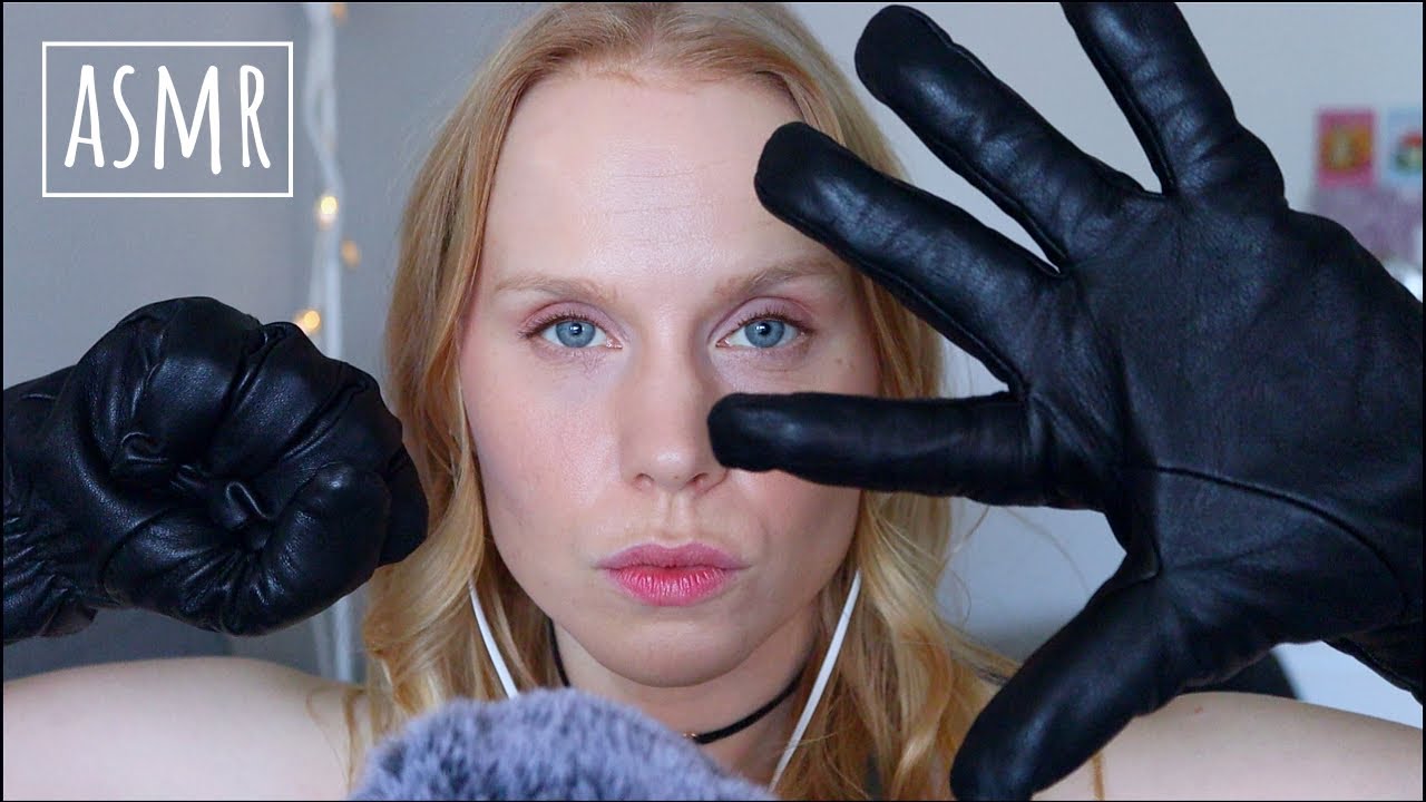 Leather gloves🖤🫰🏻rubbing and scratching - asmr
