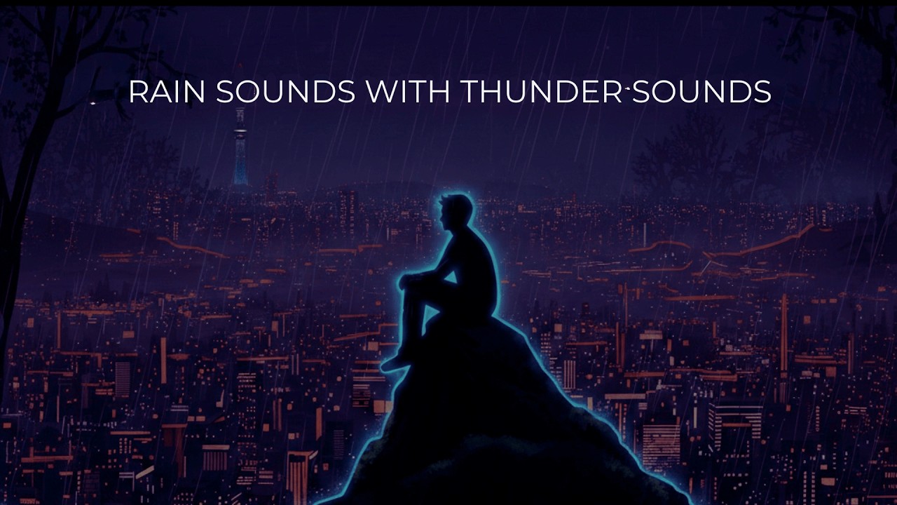 Rain Sounds On A Hill With Thunder Sounds | FOR 3 HOURS | Heavy Rain For Sleep, Study, Meditation