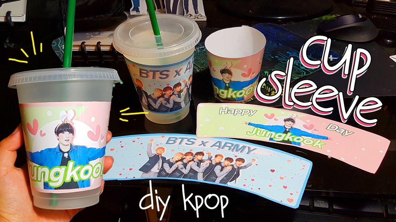 DIY KPOP | Cara Mengedit dan Mencetak Cup Sleeve/Cup Holder untuk Event Kpop | virakkuma