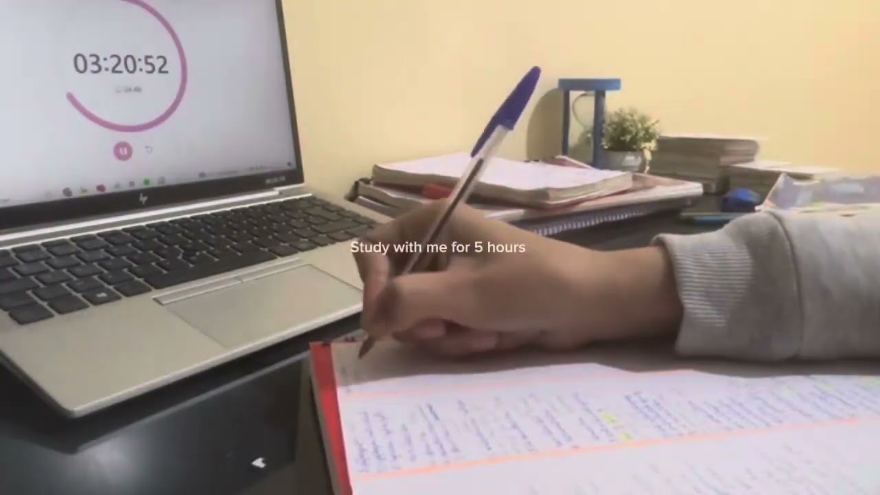 Vlog9 5 ساعات من الدراسة | study with me for 5 hours 📚📑✨