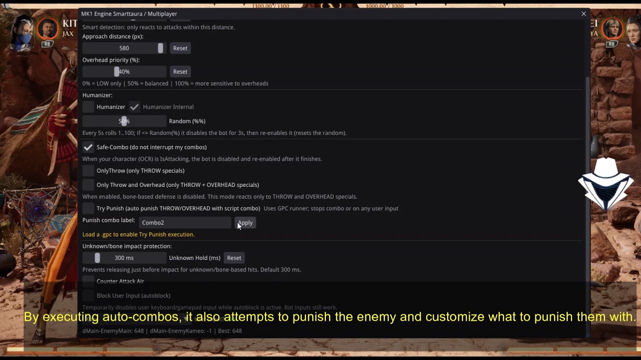 MK1 Private AutoBlock / AutoCombo / AutoPunish Engine Smarttara V1.4 Update!