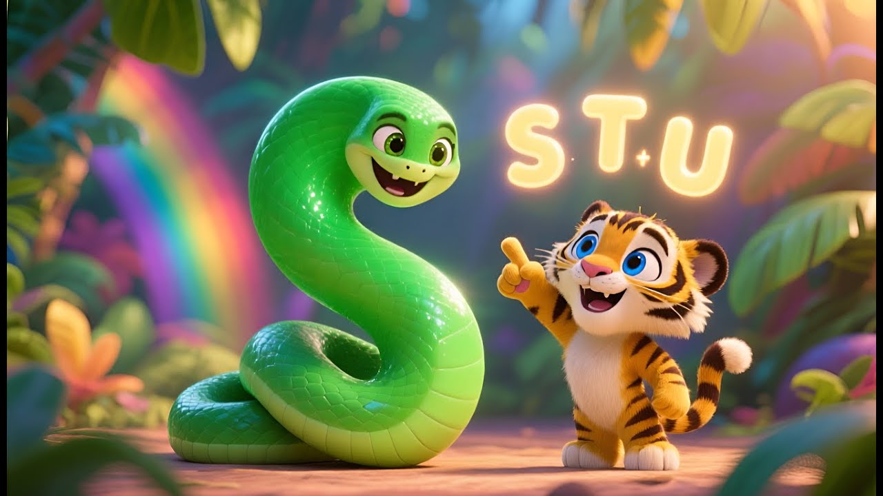 Silly Snake and Tiny Tiger 🐍🐯 | Learn ABC S T U | Fun Alphabet Song for Kids