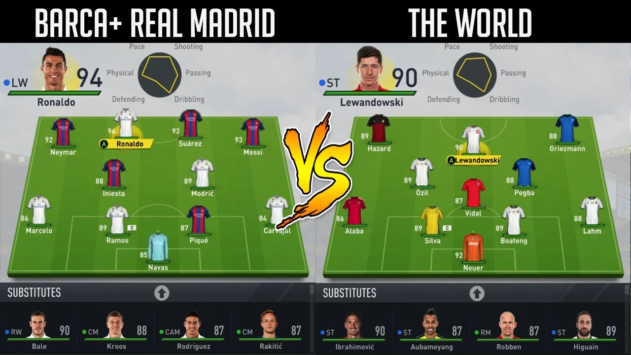 BARCELONA + REAL MADRID VS THE WORLD!? 🌏 WHO WINS THE LEAGUE? 🤔 FIFA 17 EXPERIMENT