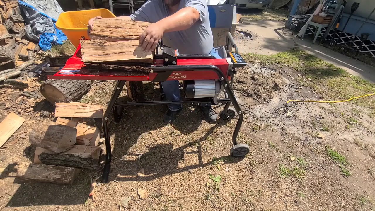 EARTHQUAKE 5-TON ELECTRIC LOG SPLITTER: FIRST SPLITS!