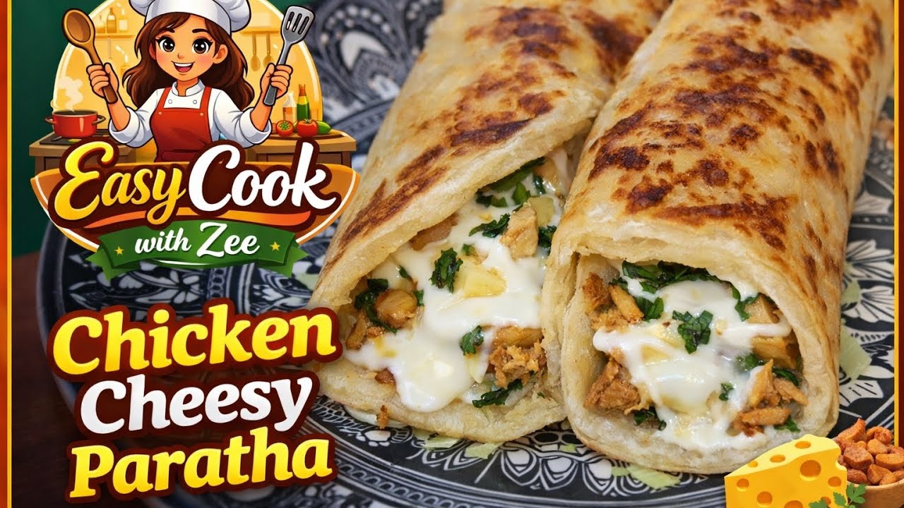 Chicken Cheesy Paratha Recipe | Soft Inside Crispy Outside